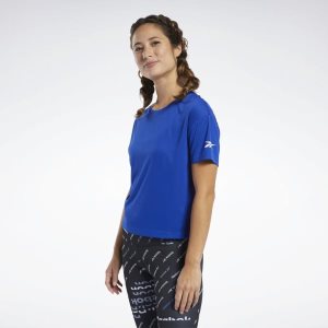 Reebok Logo T Shirt Damen - Blau - DE 163-HFD